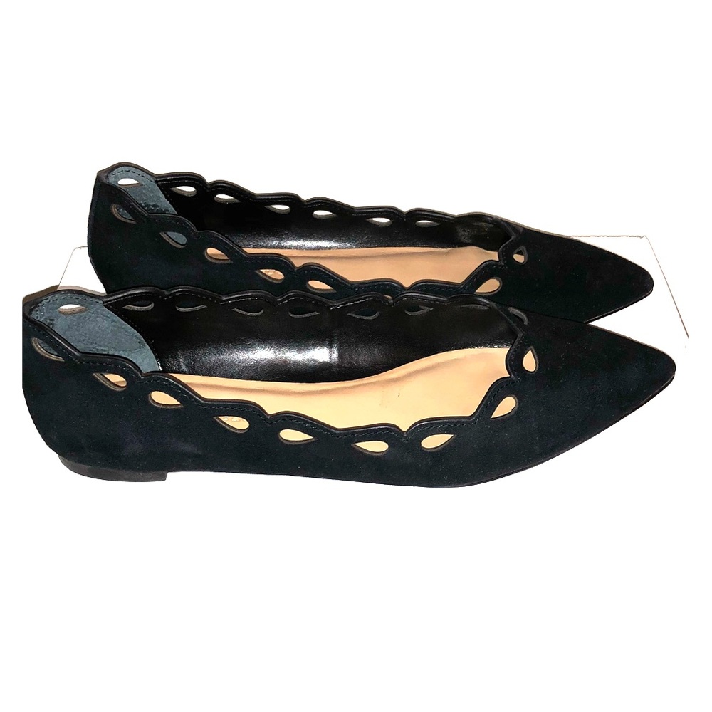 Banana Republic Laser-Cut Pointed-Toe Flat Black